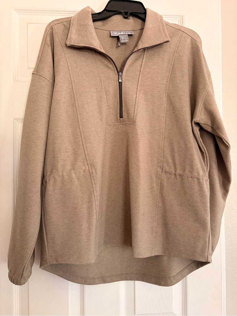 Ariat - Casual Half-Zip Pullover in Taupe - Picture 2 of 8